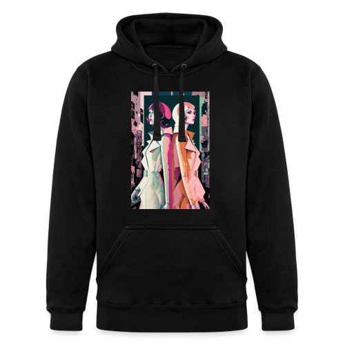 Trench Coats - Vibrant Colorful Fashion Portrait - Unisex Heavyweight Hoodie