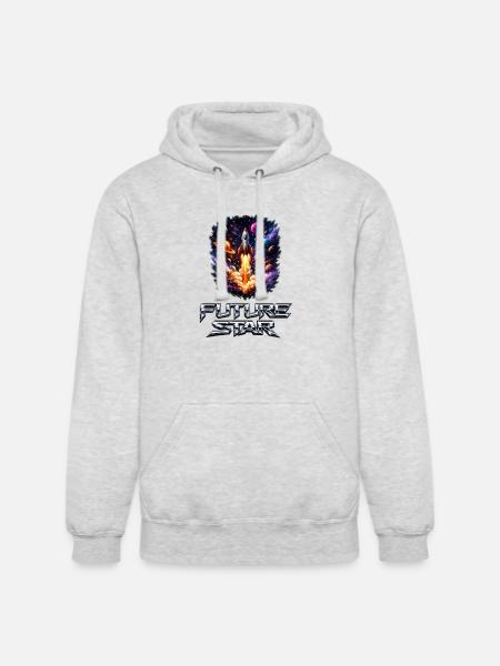 Future Star Rocket Burst - Unisex Heavyweight Hoodie - ash gray