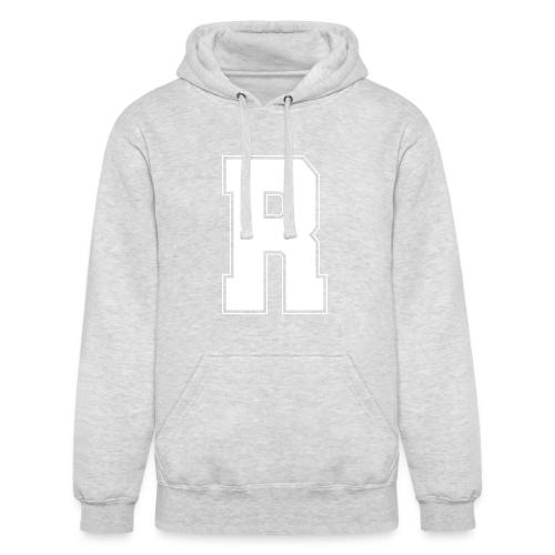 White Letter R – Varsity Alphabet Monogram - Unisex Heavyweight Hoodie