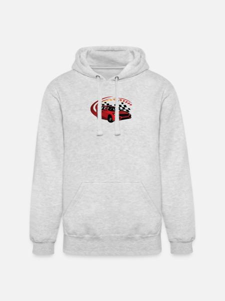 Crimson Racer Arc Car Design - Unisex Heavyweight Hoodie - ash gray