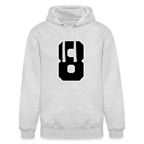 Varsity Number 8 College Style - Unisex Heavyweight Hoodie