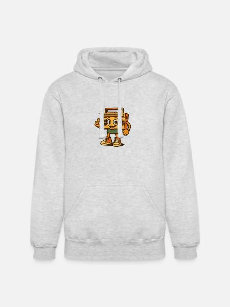 Cheery Boombox Mascot in Sneakers - Unisex Heavyweight Hoodie - ash gray