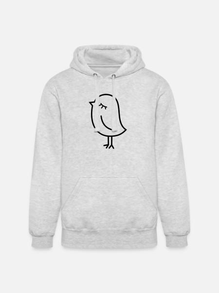 Cute Sparrow Chick – Tweeting Birdie - Unisex Heavyweight Hoodie - ash gray