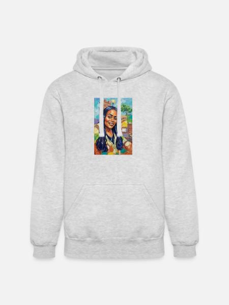 Bluehair City Portrait - Unisex Heavyweight Hoodie - ash gray