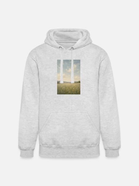 Meadow Bloom Under Wide Sky - Unisex Heavyweight Hoodie - ash gray