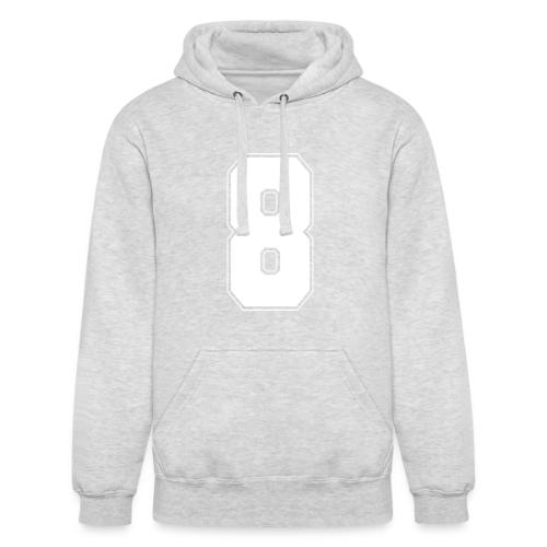 White Number 8 – Varsity Font - Unisex Heavyweight Hoodie