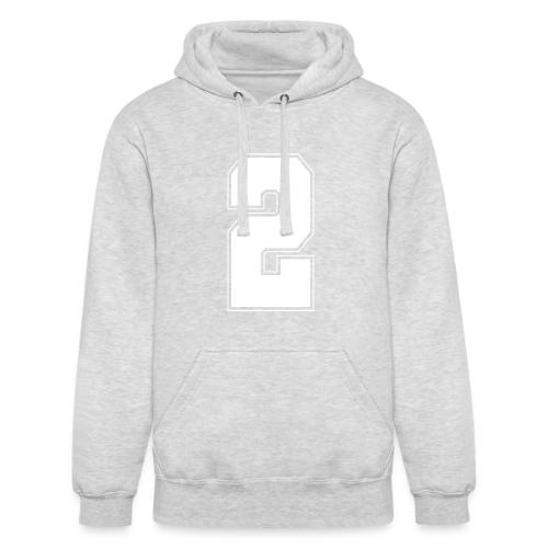 White Number 2 – Varsity Font - Unisex Heavyweight Hoodie