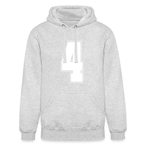 White Number 4 – Varsity Font - Unisex Heavyweight Hoodie