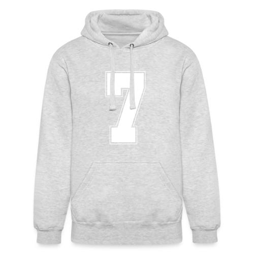 White Number 7 – Varsity Font - Unisex Heavyweight Hoodie