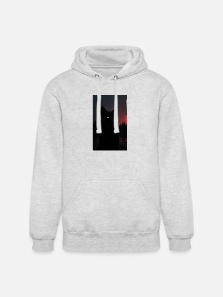 Mysterious Black Wolf at Night - Unisex Heavyweight Hoodie - ash gray