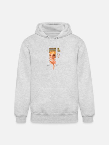 Ballerina Cappuccino Latte Art - Unisex Heavyweight Hoodie - ash gray