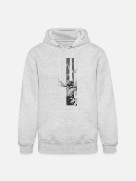 Dove Stripes Mono - Unisex Heavyweight Hoodie - ash gray