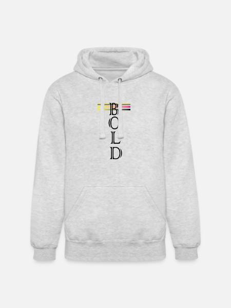 BOLD (vertical) - Unisex Heavyweight Hoodie - ash gray