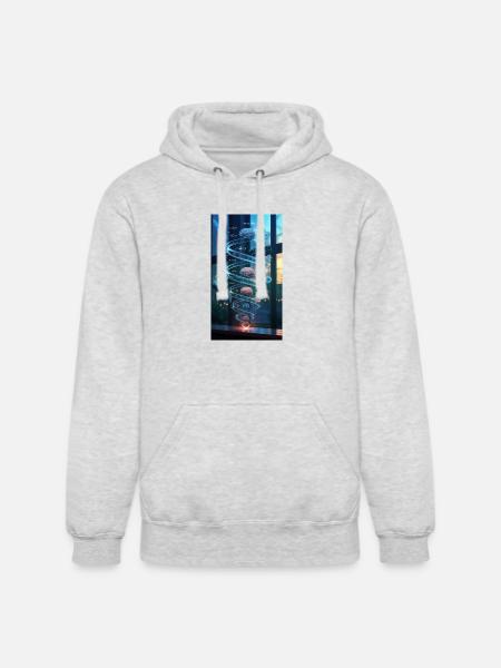 Neon Brain Spiral Science - Unisex Heavyweight Hoodie - ash gray
