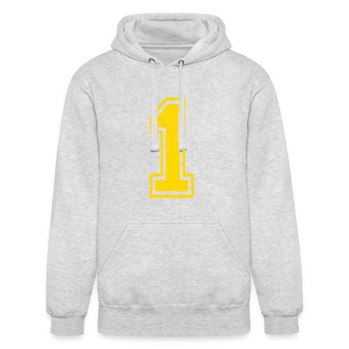 Number 1 in a classic athletic collegiate font - Unisex Heavyweight Hoodie