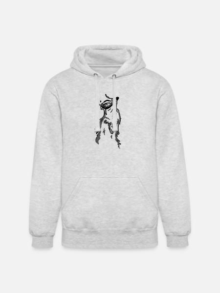 Lone Wolf Moonlit Silhouette - Unisex Heavyweight Hoodie - ash gray