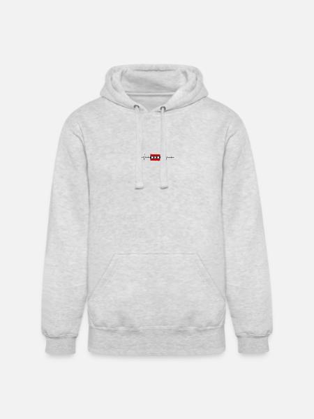 Amsterdam Flag Heartbeat - Unisex Heavyweight Hoodie - ash gray