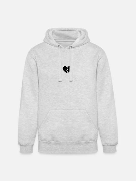 BROKEN HEART - Unisex Heavyweight Hoodie - ash gray