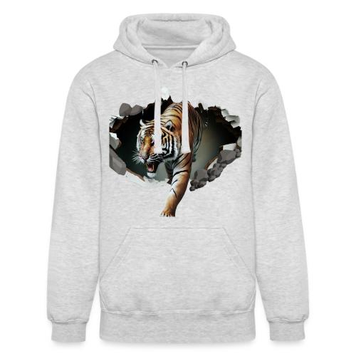 Fashion Design Tiger Coming Out, Wild Feline Tiger - Unisex Heavyweight Hoodie