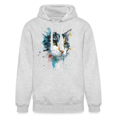 Watercolor cat face - Unisex Heavyweight Hoodie