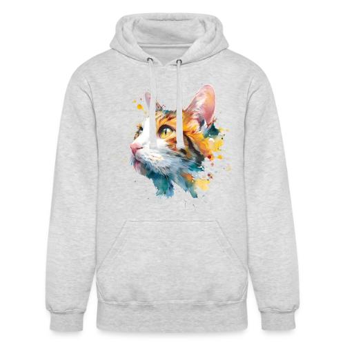 Cat: Feline Ink Burst - Unisex Heavyweight Hoodie