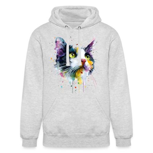 Cat: Painted Purr Expression - Unisex Heavyweight Hoodie