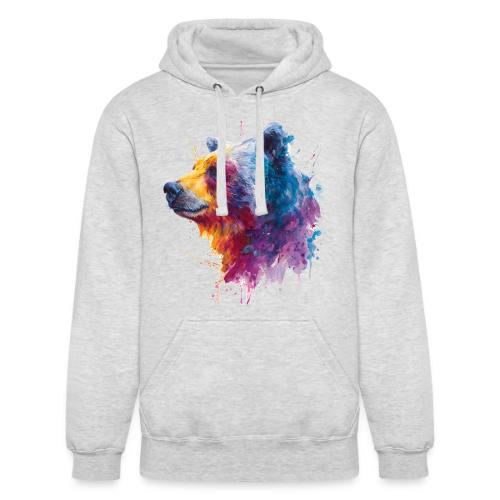 Watercolor Bear Portrait - Unisex Heavyweight Hoodie