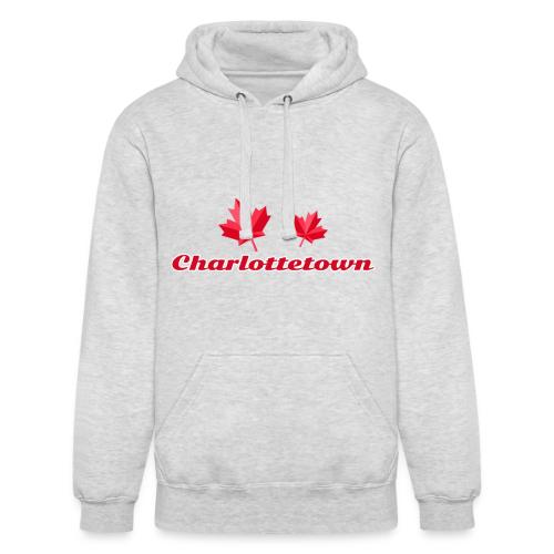 Charlottetown with two red maple leaves - Unisex Heavyweight Hoodie