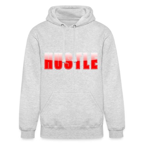 HUSTLE Bold Red Motivational Typography Design - Unisex Heavyweight Hoodie