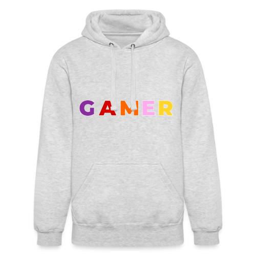 Multicolor GAMER Typography Design - Unisex Heavyweight Hoodie