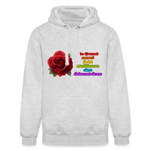 Thank You Educator: Pink and Rainbow Message - Unisex Heavyweight Hoodie