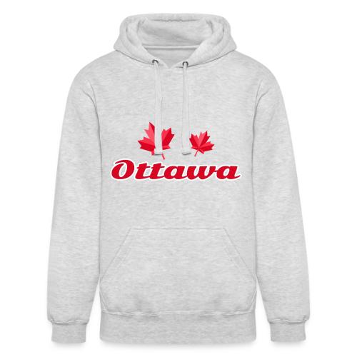 Ottawa with two red maple leaves - Unisex Heavyweight Hoodie
