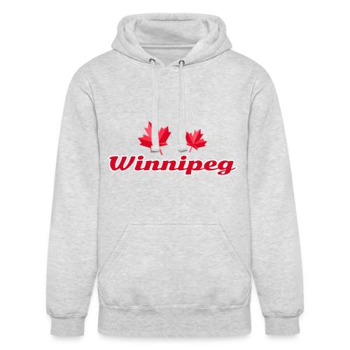 Winnipeg with two red maple leaves - Unisex Heavyweight Hoodie
