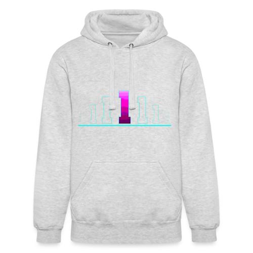 Number 1 in Magenta: Varsity Font - Unisex Heavyweight Hoodie