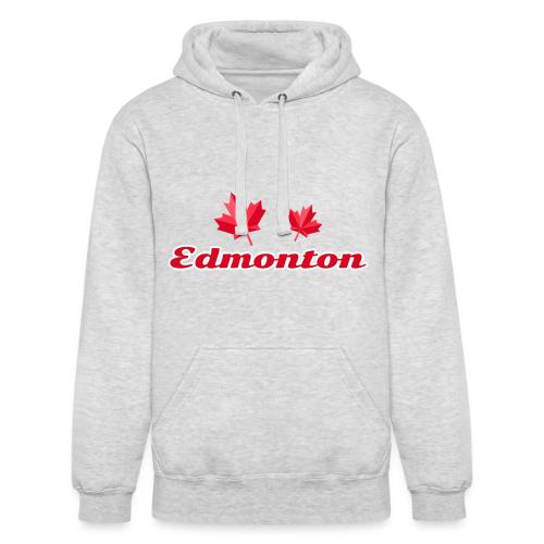 Edmonton with two red maple leaves - Unisex Heavyweight Hoodie