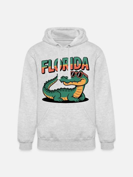 Florida Alligator - Unisex Heavyweight Hoodie - ash gray
