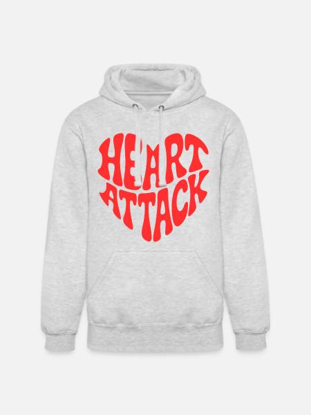 HEART ATTACK - Unisex Heavyweight Hoodie - ash gray