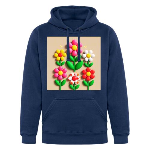 3D Flowers and Butterflies in Amber, Floral Design - Unisex Heavyweight Hoodie