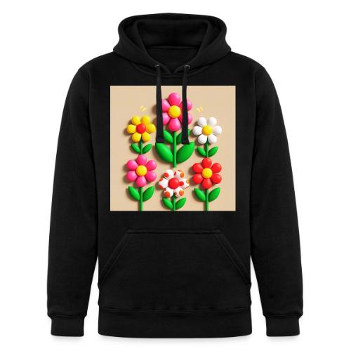 3D Flowers and Butterflies in Amber, Floral Design - Unisex Heavyweight Hoodie