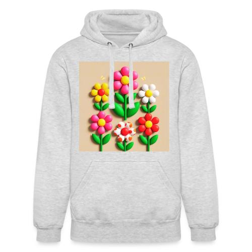 3D Flowers and Butterflies in Amber, Floral Design - Unisex Heavyweight Hoodie