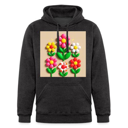 3D Flowers and Butterflies in Amber, Floral Design - Unisex Heavyweight Hoodie