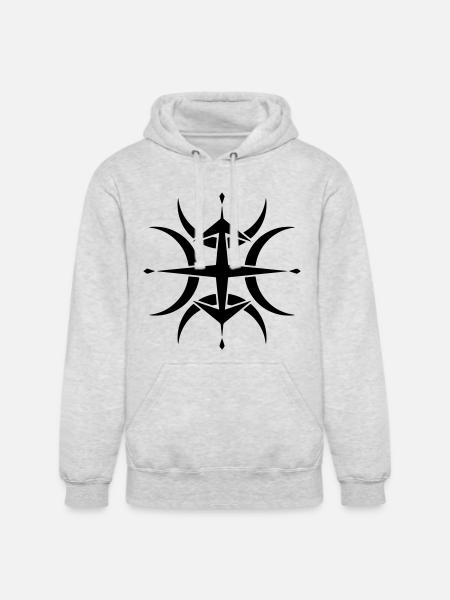 Tribal Compass Crop Circle - Unisex Heavyweight Hoodie - ash gray