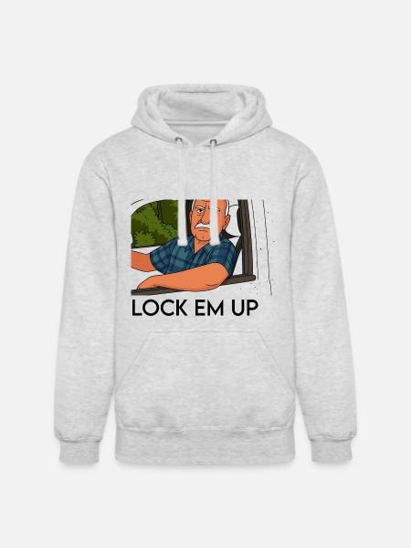 Lock em up - Unisex Heavyweight Hoodie - ash gray
