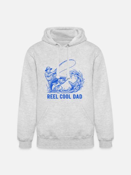 Reel Cool Dad Fishing - Unisex Heavyweight Hoodie - ash gray