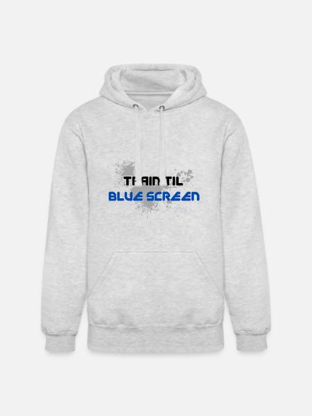 Blue Screen Glitch Splash - Unisex Heavyweight Hoodie - ash gray