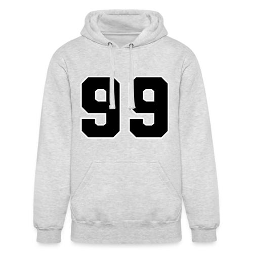 Varsity Number 99 Athletic Font - Unisex Heavyweight Hoodie