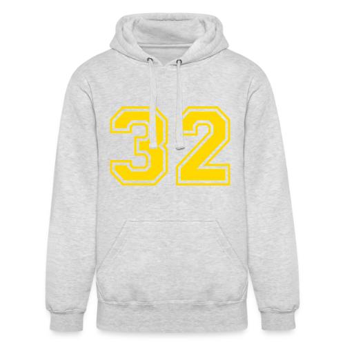 Number 32 in a classic athletic collegiate font - Unisex Heavyweight Hoodie
