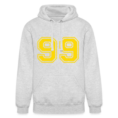 Number 99 in a classic athletic collegiate font - Unisex Heavyweight Hoodie