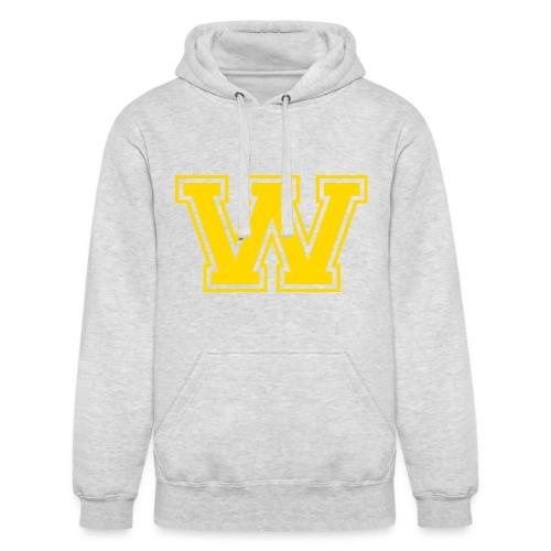 Letter W – Capital Athletic Alphabet Monogram - Unisex Heavyweight Hoodie