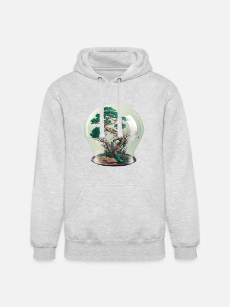 Bonsai Tree Terrarium - Unisex Heavyweight Hoodie - ash gray